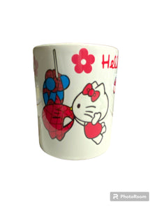 Spider-Man and Hello Kitty kissing-mug