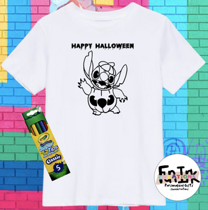 PAINT ME T'SHIRT- STICH W/PUMPKING HALLOWEEN