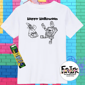 PAINT ME T'SHIRT- SPONGEBOB & PATRICK HALLOWEEN